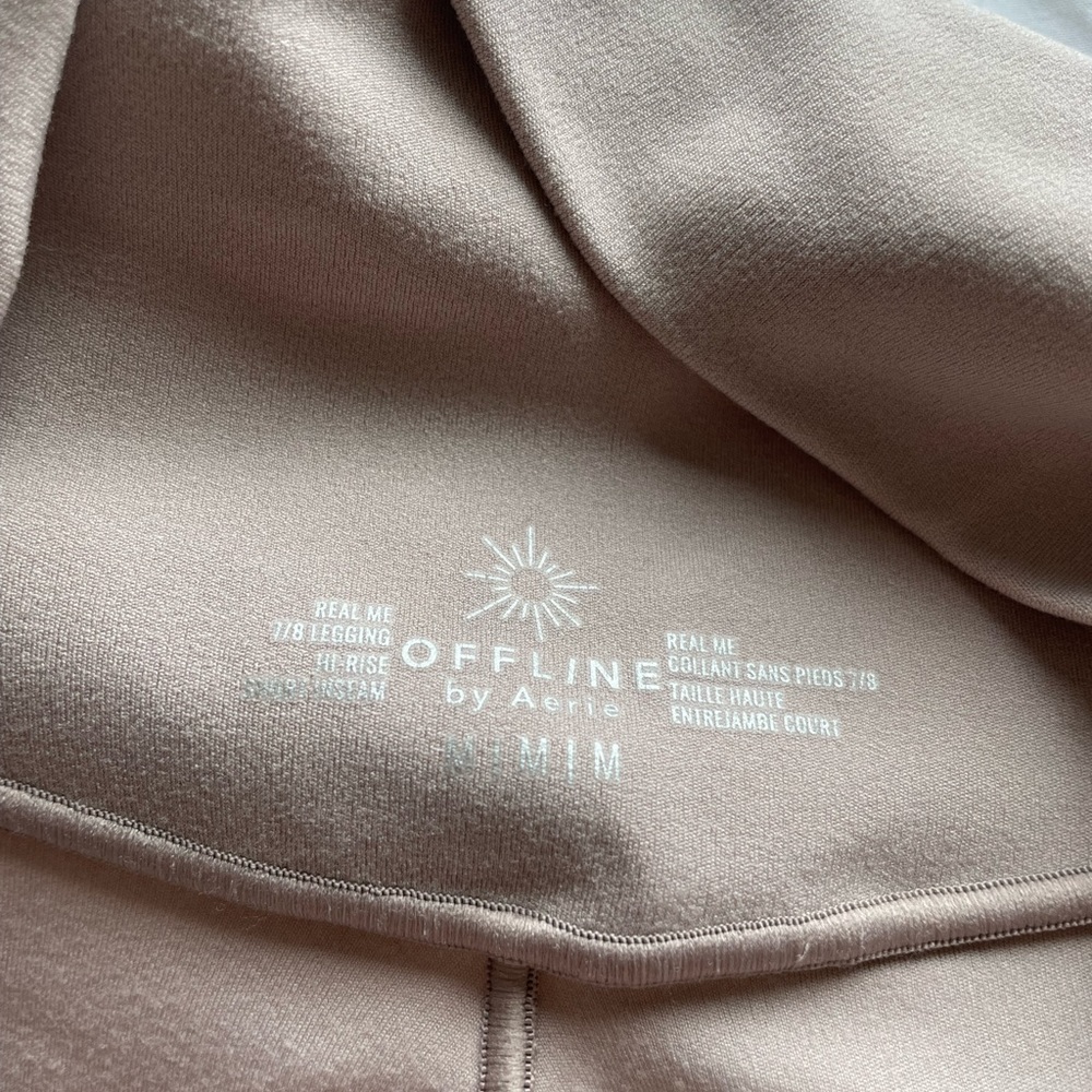 Aerie Offline Crossover Leggings Tan/Pink